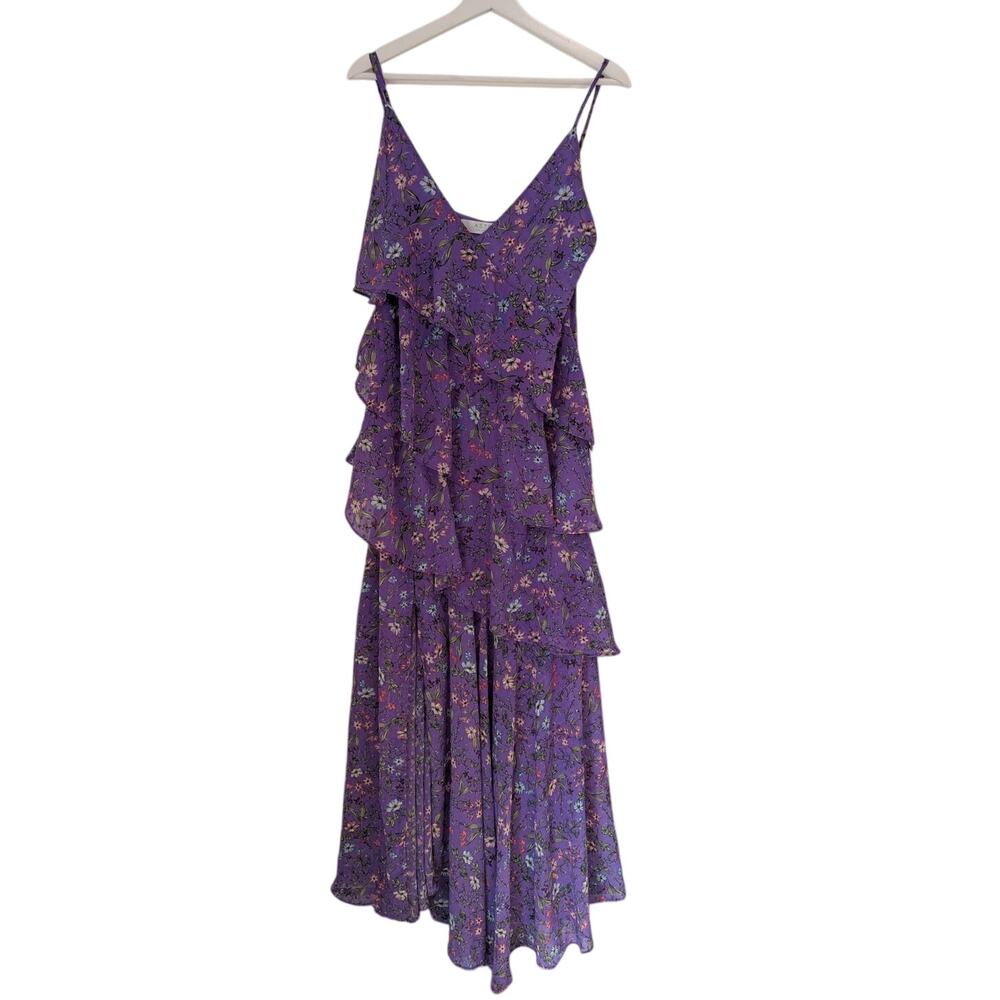 ASTR The Label Purple Floral Tiered Maxi Dress (XL) Whimsical Fairycore Wedding
